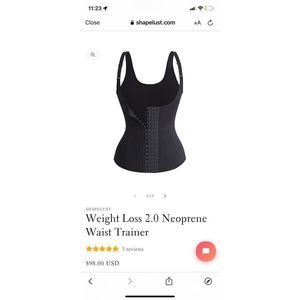 Shapelust NWT Weight Loss 2.0 Neoprene Waist Trainer (3XL)